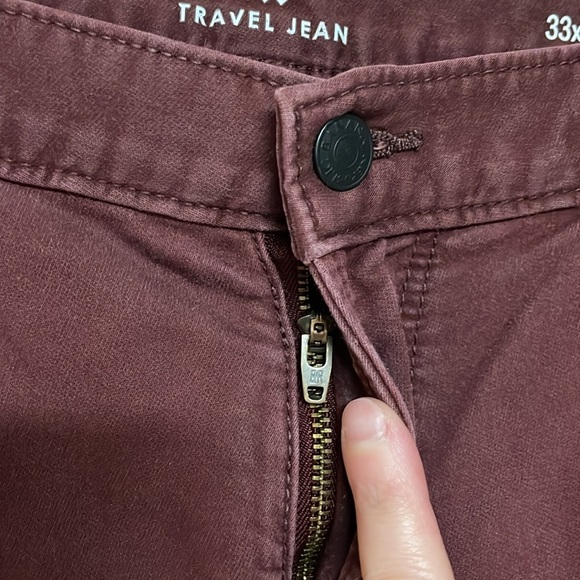 Banana Republic Travel Jean size 33x32 Maroon Color Slim Fit Stretchy Jeans - Picture 5 of 13